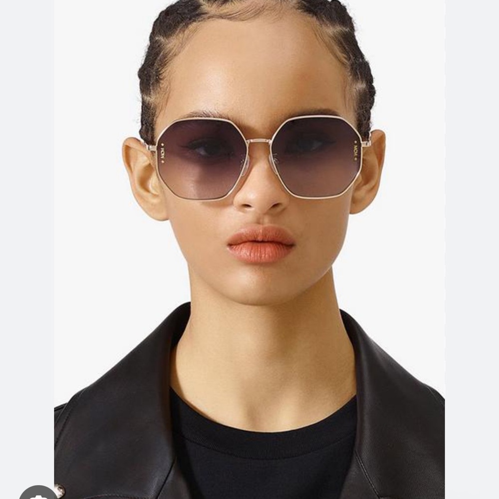 MCM Gold and Brown Women's Sunglasses